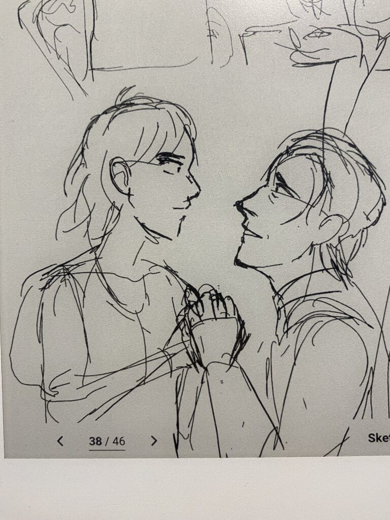 photo of Nomad, sketch of Chiara and Marcello