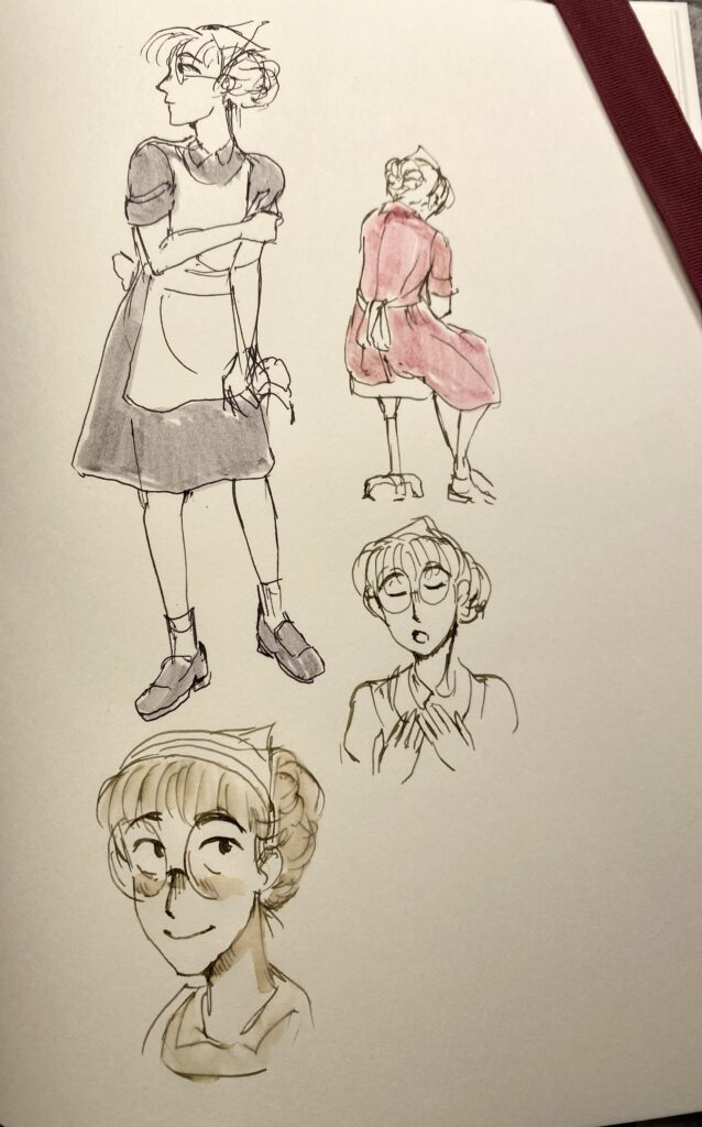 sketchbook page of Fabrizia